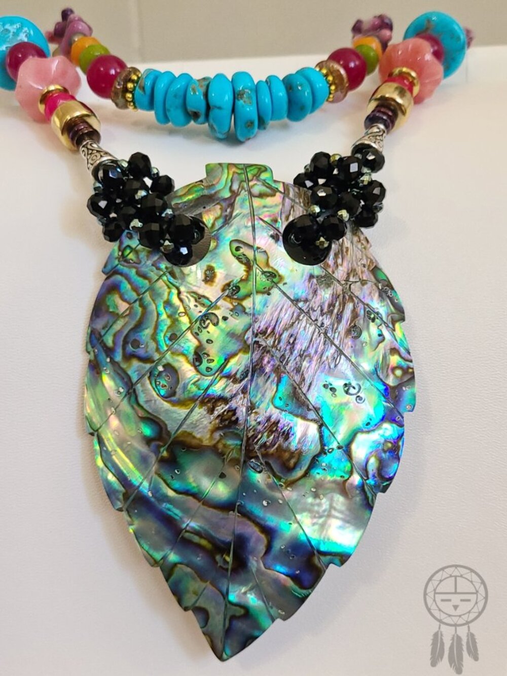 "ABALONE ADVENTURE" Artisan Crafted Statement Necklace - Picture 6 of 13